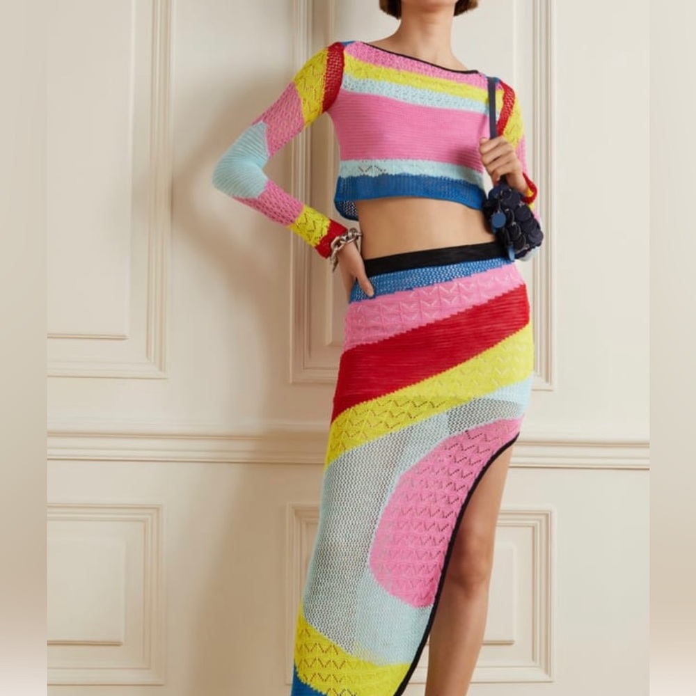 Staud knit top with cut out back XS